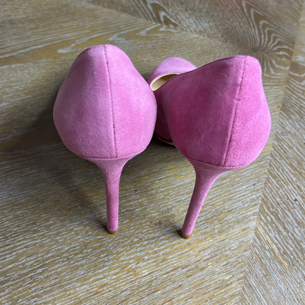 CHARLOTTE OLYMPIA Pink Suede Platform Dolly Heels 36 - Picture 7 of 14